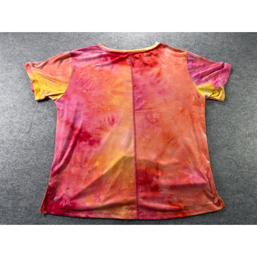 Zella Tie-Dye T-Shirt Womens XL Pink Orange Short Sleeve Athleisure Tee - Picture 8 of 9